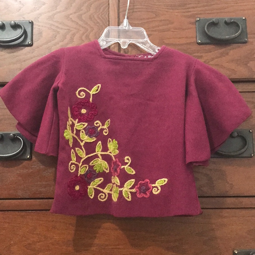 Like New: Meli Meli Batwing Embroidered Top